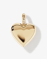 Red Created Ruby Gemstone and Diamond Filigree Heart Enhancer Pendant in 10kt Yellow Gold