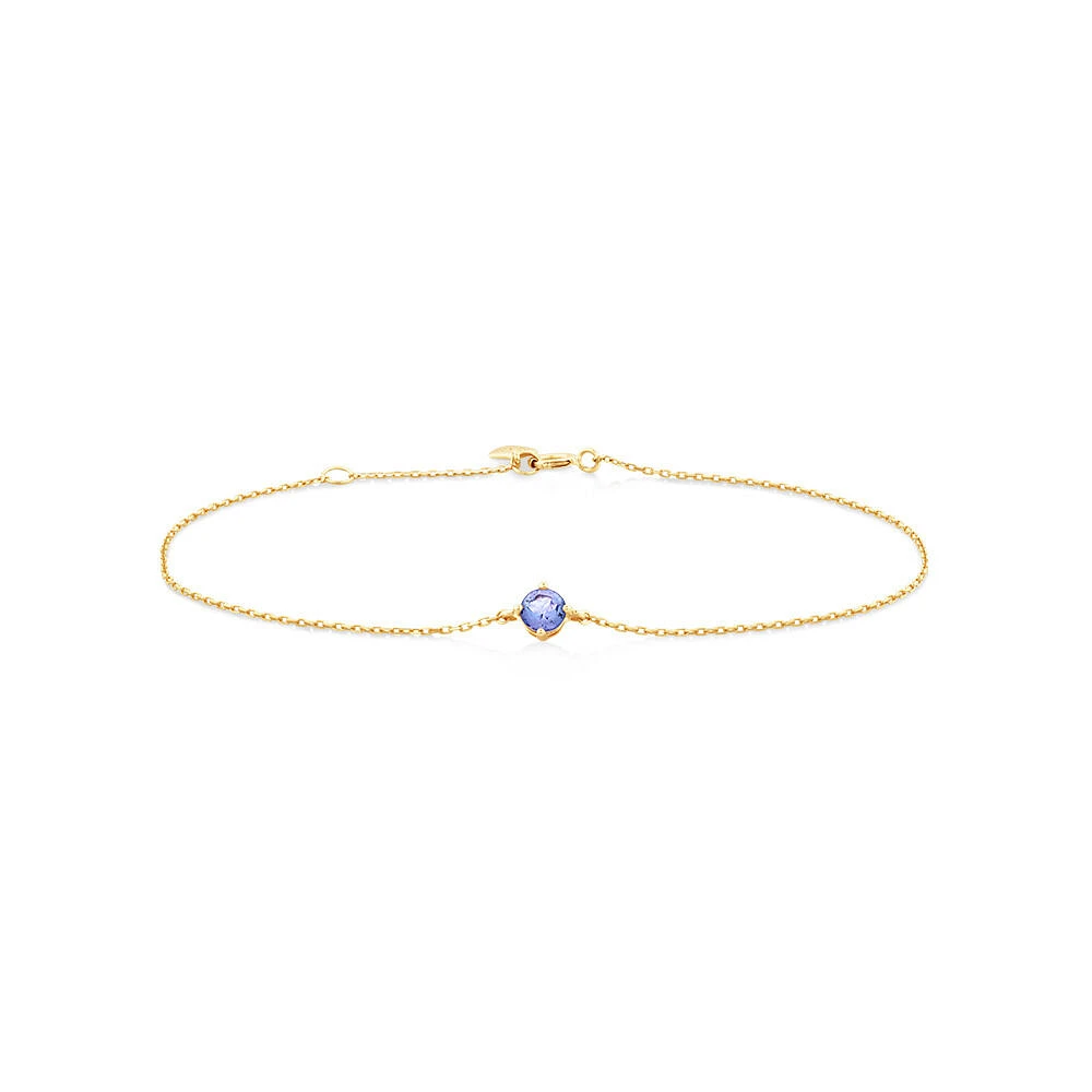 Bracelet with Tanzanite in 10kt Yellow Gold