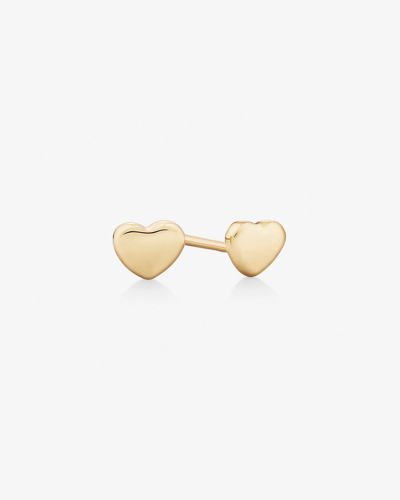 4mm Heart Stud Earrings in 10kt Rose Gold