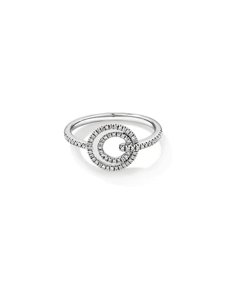 Bague double cercle en diamant en argent sterling