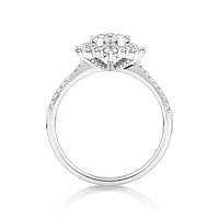 Halo Engagement Ring with .93TW of Diamonds in 14k White Gold