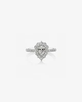 Sir Michael Hill Designer Vintage Floral Engagement Ring with 0.92 Carat TW of Diamonds in 18kt White Gold