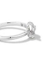 Cubic Zirconia Knot Split Band Ring in Sterling Silver