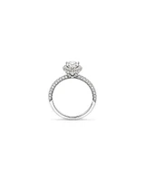 1.65 Carat TW Pear Cut Diamond Pave Halo Engagement Ring in Platinum