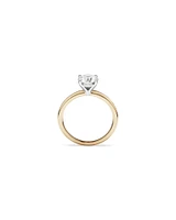 Carat TW Round Brilliant Laboratory-Grown Diamond Solitaire Engagement Ring in 14kt White Gold