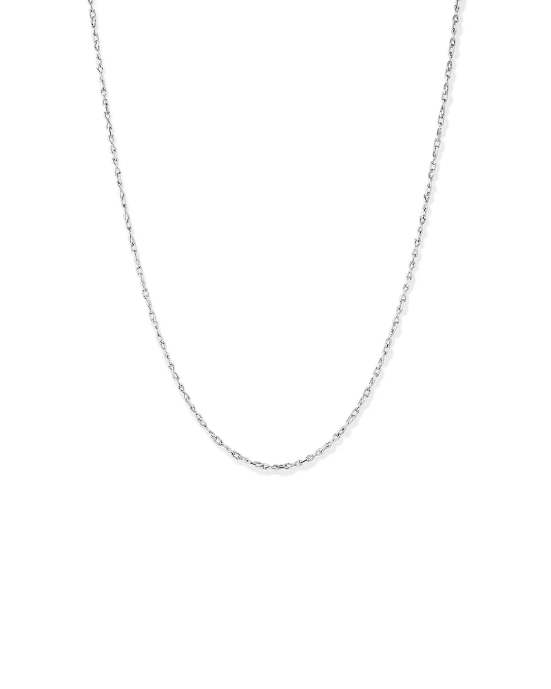 50cm (20") 3mm Width Small Diamond Cut Infinity Link Chain Necklace in Sterling Silver