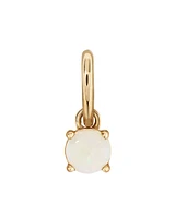 Round Australian Opal Birthstone Pendant in 10kt Yellow Gold