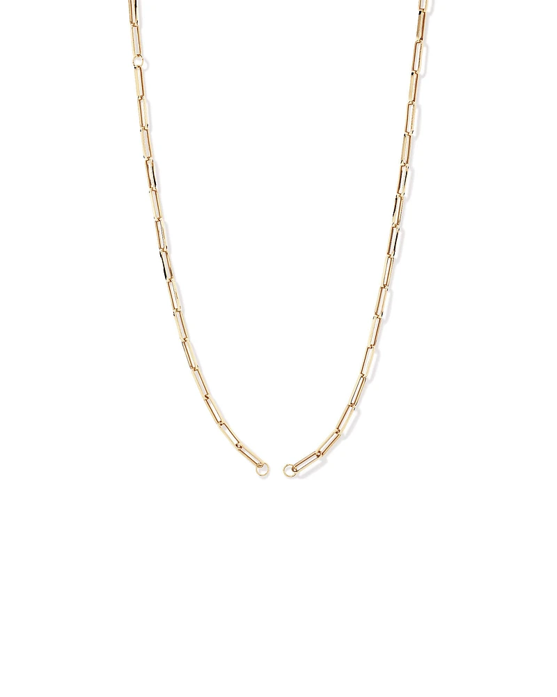 60cm (24") Square Paperclip Open Pendant Chain in 10kt Yellow Gold