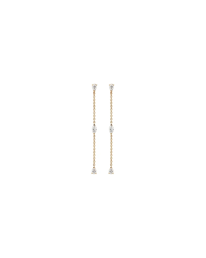 0.32 Carat TW Fancy Cut Laboratory-Grown Diamond Drop Earrings in 10kt Yellow Gold