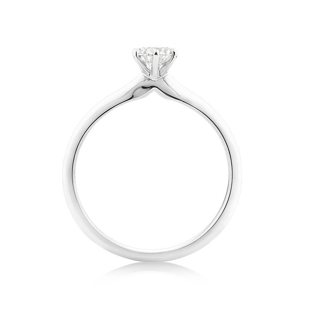 Certified Solitaire Engagement Ring with a 0.34 Carat TW Diamond in 18kt White Gold