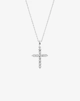 Cross Pendant with 0.50 Carat TW of Diamonds in 10kt White Gold