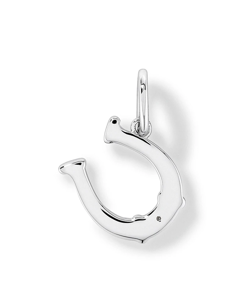 Diamond Accent Horseshoe Pendant in Sterling Silver