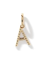 Diamond Letter A Initial Pendant in 10kt Yellow Gold