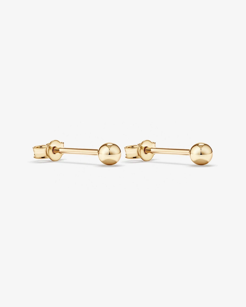 3mm Ball Stud Earrings in 10kt Rose Gold