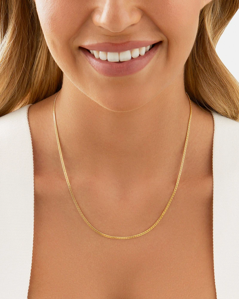 45cm (18") Double Curb Chain in 10kt Yellow Gold