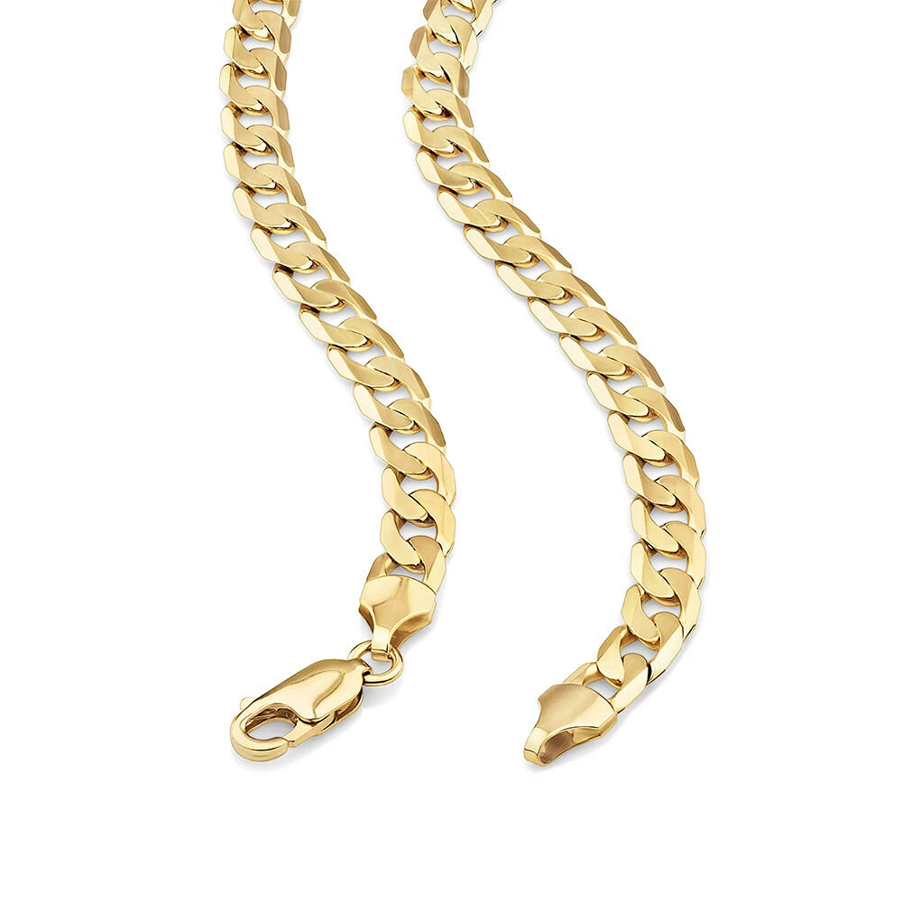 55cm (22") 6mm-6.5mm Width Curb Chain in 10kt Yellow Gold