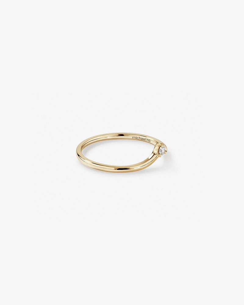 Diamond Accent Chevron Ring in 10kt Yellow Gold