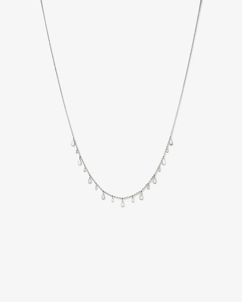 Multi Pear Station Necklace in Sterling Silver