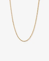 Chaîne corde semi-massive 50 cm (20") en or jaune 10 carats