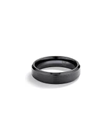 Bague de mariage en titane noir brossé à bords biseautés de 6 mm