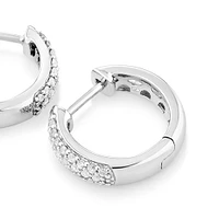 Huggie Earrings With 1/4 Carat TW Of Diamonds In 10kt White Gold