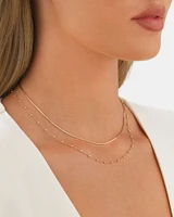 45cm Snake and Bead Multi-Layer Chain in 10kt Yellow Gold