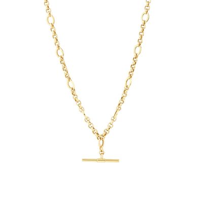 45cm Hollow Belcher Fob Necklace in 10kt Yellow Gold