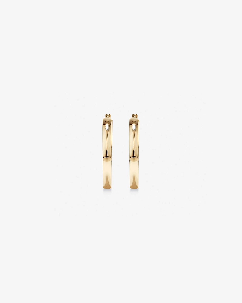 30mm Rounded Flat Hoop Earrings in 10kt Yellow Gold