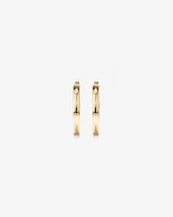 30mm Rounded Flat Hoop Earrings in 10kt Yellow Gold