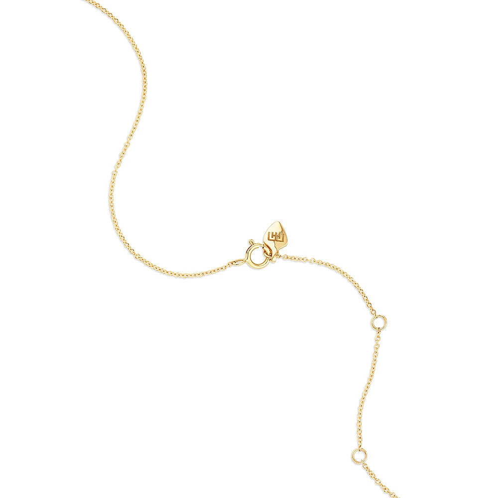 0.50 Carat TW Radiant Cut Laboratory-Grown Diamond Solitaire Necklace in 10kt Yellow Gold