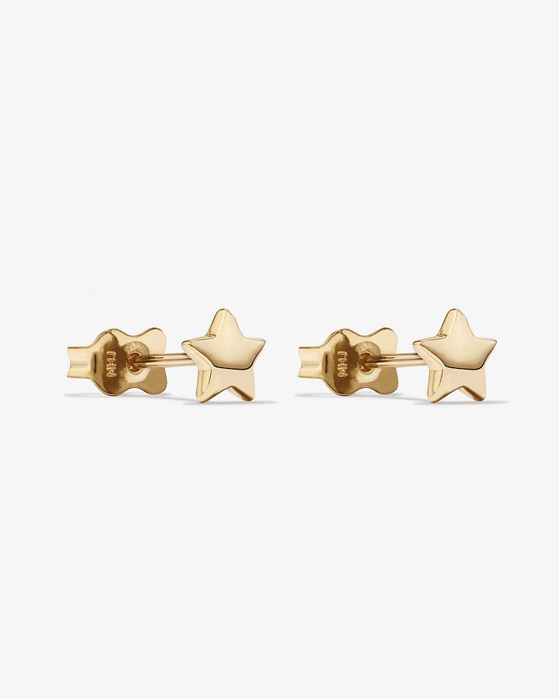 Star Stud Earrings in 10kt Yellow Gold