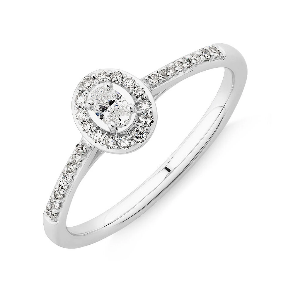 Engagement Ring with .20TW of Diamonds in 10k White Gold