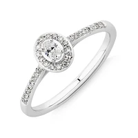 Engagement Ring with .20TW of Diamonds in 10k White Gold