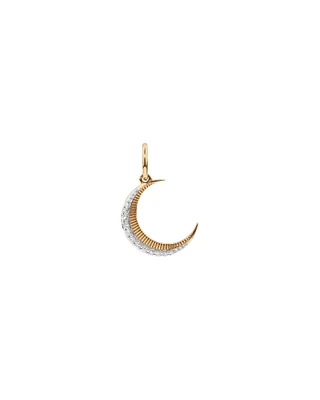 Diamond Crescent Moon Pendant in 10kt Yellow Gold