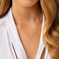 A' Initial necklace with 0.10 Carat TW of Diamonds in 10kt White Gold