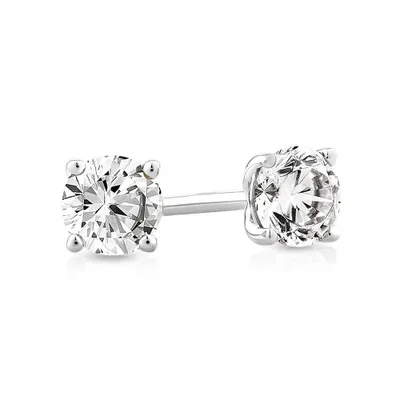 Carat TW Diamond Solitaire Stud Earrings in 18kt White Gold