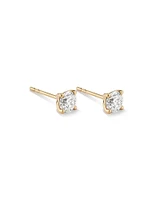 0,75 Carat TW Boucles d'oreilles puces solitaires en or blanc 18kt