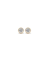 0.25 Carat TW Round Brilliant Diamond Solitaire Bezel Set Stud Earrings in 18kt White Gold