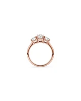 2 Carat Three Stone Oval Laboratory-Grown Diamond Engagement Ring In 14kt White Gold