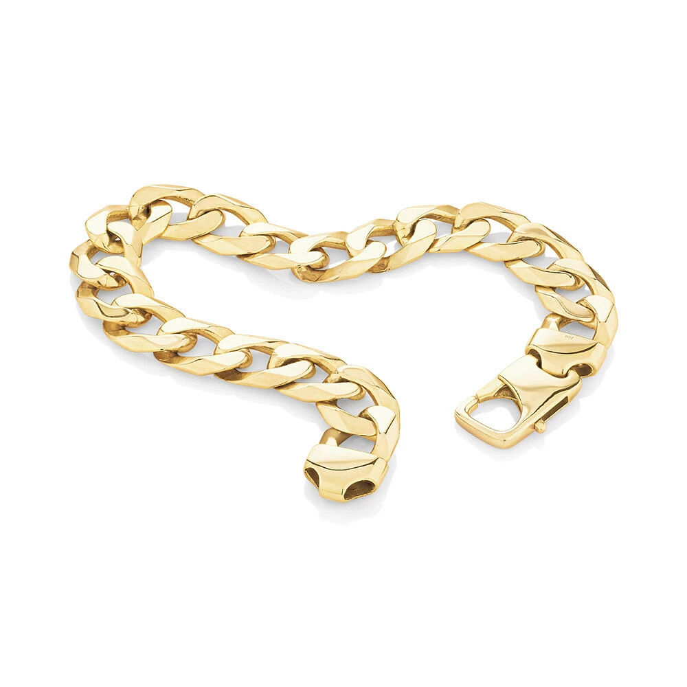 23cm (9.5") 12.5mm-13mm Width Curb Bracelet in 10kt Yellow Gold