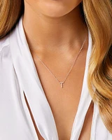 A' Initial necklace with 0.10 Carat TW of Diamonds in 10kt White Gold