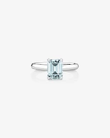 Ring with Aquamarine in 10kt White Gold