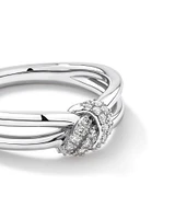 0.11 Carat TW Diamond Knots Ring in Sterling Silver