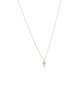 0.25 Carat TW Diamond Cross Pendant in 10kt Yellow Gold