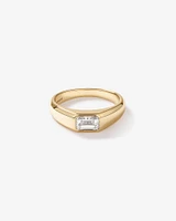 Bague à solitaire en or blanc 14 K avec diamant créé en laboratoire totalisant 1 ct