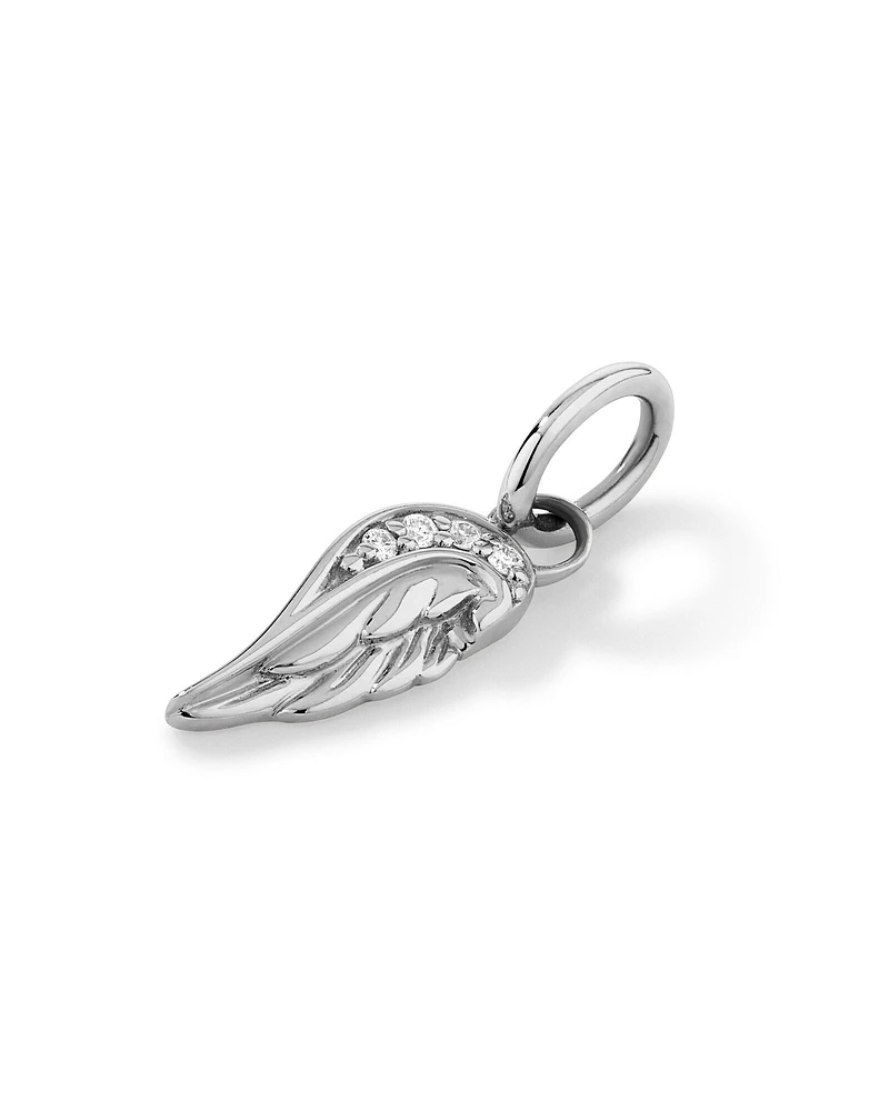 Diamond Accent Angel Wing Pendant in Sterling Silver