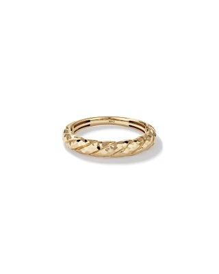 Diamond-Cut Crossaint Ring in 10kt Yellow Gold