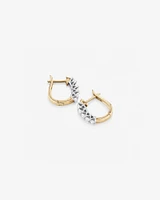 Hoop Earrings with 0.5 Carat TW of Diamonds in 14kt Yellow & White Gold