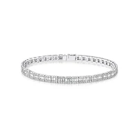 Bracelet de tennis en diamants baguette de 3,37 carats TW en or blanc 14 ct