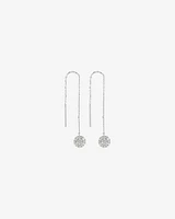 0.33 Carat TW Round Diamond Cluster Threader Earrings in 10kt White Gold